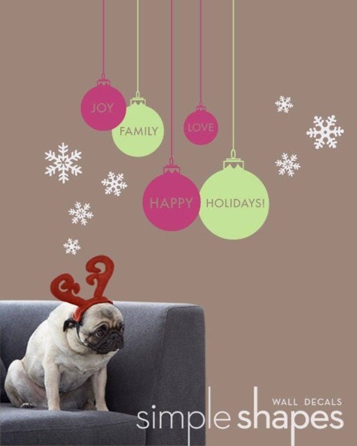 Holiday Wall Decals - Winter Ornament Stickers - image 1