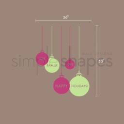Holiday Wall Decals - Winter Ornament Stickers - thumbnail 2