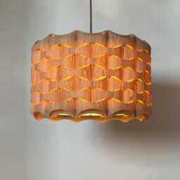 Wood Pendant Light-Wood Light-Chandelier-Ceiling Light-Pendant Light-Rustic Lighting-Lampshade-Asian Ash - thumbnail 2