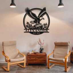 Custom American Eagle Metal Sign, Personalized Mountain Wall Decor - thumbnail 4