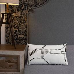 Black & White Accent Pillow Modern Home Decor - thumbnail 2