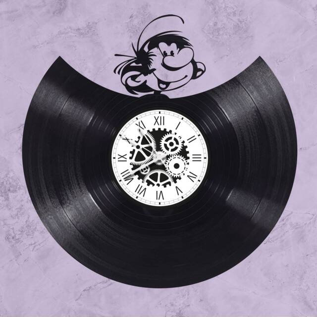 Gaston Lagaffe Themed 33 Rpm Vinyl Record Clock - image 1