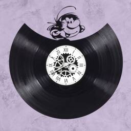 Gaston Lagaffe Themed 33 Rpm Vinyl Record Clock - thumbnail 1