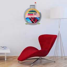Abstract Geometric Wood Sculpture Birch & Aluminum Wall Art - thumbnail 3