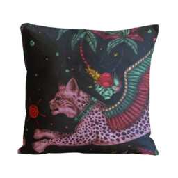 Clarke & Clarke, Navy Blue, Purple Pink Velvet Cushion Cover, Throw Pillow Home Decor - thumbnail 2