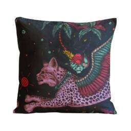 Clarke & Clarke, Navy Blue, Purple Pink Velvet Cushion Cover, Throw Pillow Home Decor - thumbnail 2