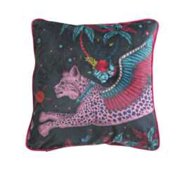 Clarke & Clarke, Navy Blue, Purple Pink Velvet Cushion Cover, Throw Pillow Home Decor - thumbnail 1