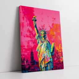 statue Of Liberty New York City Usa Abstract Modern Oil Painting Wall Art Framed Canvas Poster Print Home Living Room Decor Gifts - thumbnail 2