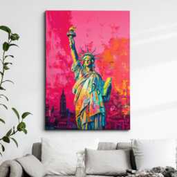 statue Of Liberty New York City Usa Abstract Modern Oil Painting Wall Art Framed Canvas Poster Print Home Living Room Decor Gifts
