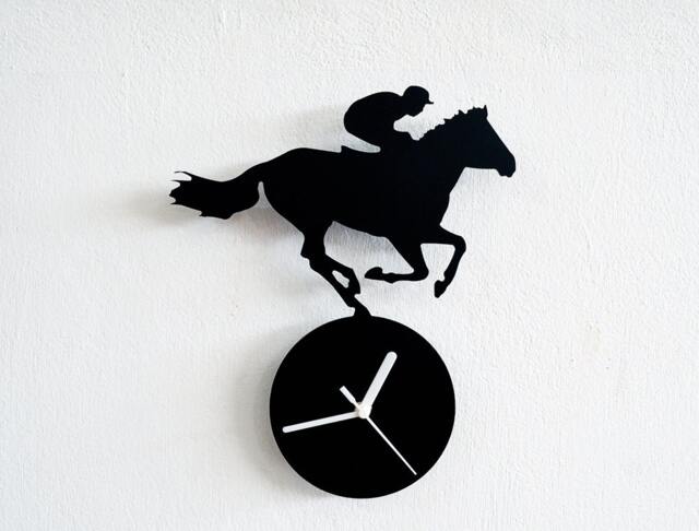 Equestrianism Horse Riding Silhouette Wall Clock - image 1