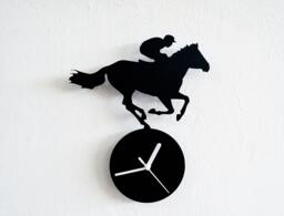 Equestrianism Horse Riding Silhouette Wall Clock - thumbnail 1