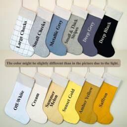 Embroidered Linen Christmas Stocking Personalized Family Holiday Decor - thumbnail 4