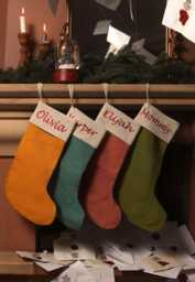 Embroidered Linen Christmas Stocking Personalized Family Holiday Decor