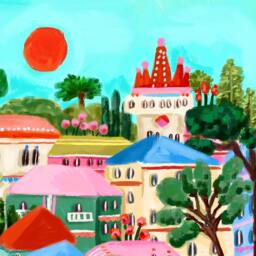 Sintra Sun, Portugal Poster, Illustrated Travel A5/A4 A3 A2 A1 - thumbnail 3