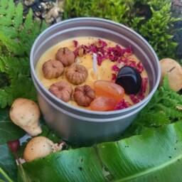 Winter Warmer Pumpkin Candle Quartz Wicca Magik Floral Abundance Carnelian Crystal Stones Obsidian Christmas Gift - thumbnail 3