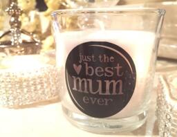 Mother's Day Candle Gift Vanilla, Jasmine, Lilac Scent, Reusable Holder