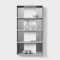 Minimalist Stainless Steel Wall Shelf - Modern Industrial Storage - thumbnail 2