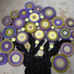 Abstract Paper Tree Wall Art Purple, Yellow, & Green Quilling - thumbnail 4