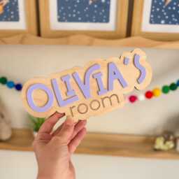 Personalised Children's Room Sign, Wooden Nursery Wall Art