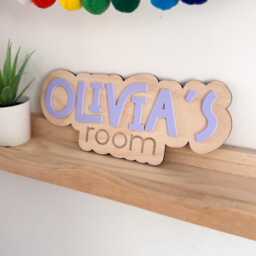Personalised Children's Room Sign, Wooden Nursery Wall Art - thumbnail 4