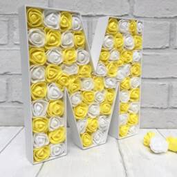 Yellow & White Rose Letter Floral Bedroom Decor, Birthday Gift - thumbnail 3