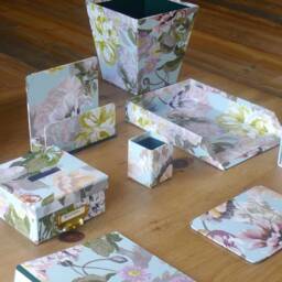Delft Floral Receipt Box Handmade Home Office D??cor - thumbnail 4