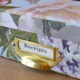 Delft Floral Receipt Box Handmade Home Office D??cor - thumbnail 3