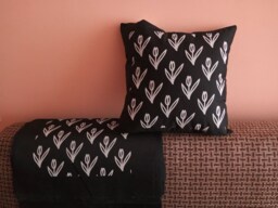 Black & White Tulip Pillow, Printed Pillowcase, Cuscion, Decorative Home Textile, Unique Pillow, Car Pillow - thumbnail 1