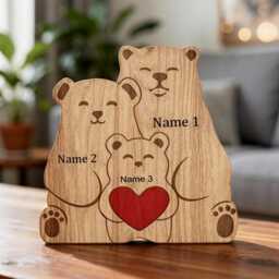 Koala Family Puzzle, Mothers Day Gift, Keepsake Thoughtful Personalised Decor, Of 2-6 Ornament, Wooded Home Decor - thumbnail 3