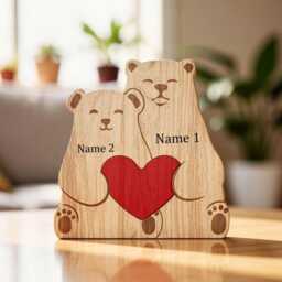 Koala Family Puzzle, Mothers Day Gift, Keepsake Thoughtful Personalised Decor, Of 2-6 Ornament, Wooded Home Decor - thumbnail 2