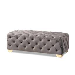 Handmade Plush Upholstered Chesterfield Coffee Table Footstool