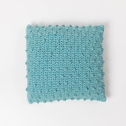 Crochet Dotted Pillow . Mint - Cushion Throw Cover Blue Couch Sofa - thumbnail 2