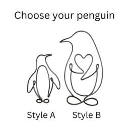 Penguin Gift Wire Wall Art Decor Sign Christmas Ornament, Mom & Baby Gifts Bedroom Nursery New Mom - thumbnail 3