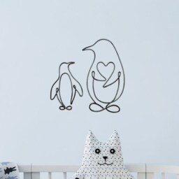 Penguin Gift Wire Wall Art Decor Sign Christmas Ornament, Mom & Baby Gifts Bedroom Nursery New Mom - thumbnail 2