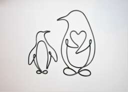 Penguin Gift Wire Wall Art Decor Sign Christmas Ornament, Mom & Baby Gifts Bedroom Nursery New Mom - thumbnail 1