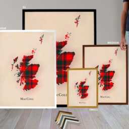 Clan Maccoll Scottish Tartan Map - Of Scotland Family Wall Decor, Ready To Hang - thumbnail 3
