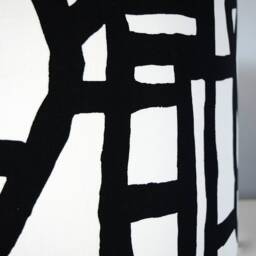 Monochrome Abstract Geometric Lampshade, Gold Silver Or White Lining, Scandinavian Fabric Black & Scandi Pattern, By Vivid Shades - thumbnail 3