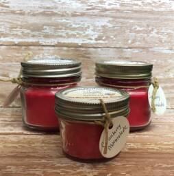 Scented 8 Ounce & 4 Candle, Red Candle, Hand Poured Container Choose Size, Pretty Candle - thumbnail 1