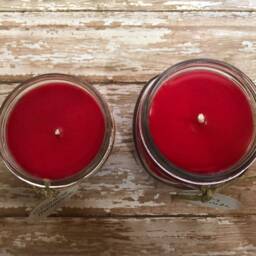Scented 8 Ounce & 4 Candle, Red Candle, Hand Poured Container Choose Size, Pretty Candle - thumbnail 3