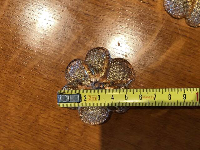 Rosette, Spare Parts For Mirrors & Ceiling Lamps, in Murano Blown Glass, Gold Dust, 5 cm Diameter - image 1