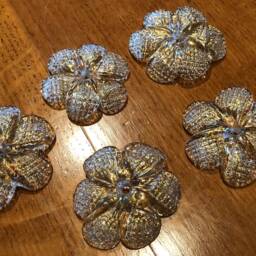 Rosette, Spare Parts For Mirrors & Ceiling Lamps, in Murano Blown Glass, Gold Dust, 5 cm Diameter - thumbnail 2