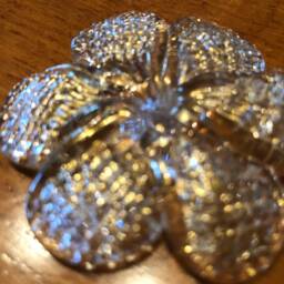 Rosette, Spare Parts For Mirrors & Ceiling Lamps, in Murano Blown Glass, Gold Dust, 5 cm Diameter - thumbnail 3