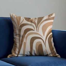 Brown Abstract Cushion Cover, Retro 70S Swirl Pattern Pillowcase, Warm Earthy Tones Home Decor, 18x18 - thumbnail 3