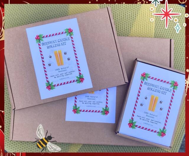 Beeswax Roll A Candle Making Kit -Christmas Theme/Craft /Eco Friendly Gift/Party Bag Filler/Thank You/Secret Santa/Rolling X 5 - image 1