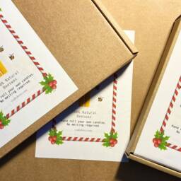 Beeswax Roll A Candle Making Kit -Christmas Theme/Craft /Eco Friendly Gift/Party Bag Filler/Thank You/Secret Santa/Rolling X 5 - thumbnail 3