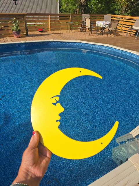 Metal Crescent Moon Wall Art Man in The Decor - image 1