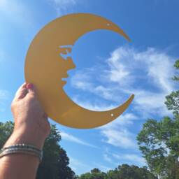 Metal Crescent Moon Wall Art Man in The Decor - thumbnail 3