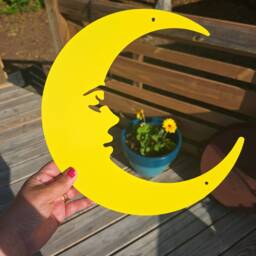 Metal Crescent Moon Wall Art Man in The Decor - thumbnail 2