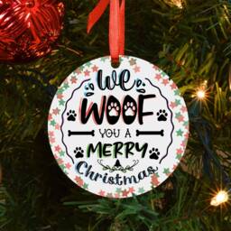 Woof You A Merry Christmas - Acrylic Memorial Bauble Tree Decoration Pets - thumbnail 2