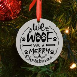 Woof You A Merry Christmas - Acrylic Memorial Bauble Tree Decoration Pets - thumbnail 1